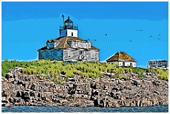 Egg Rock Light is Part of a Seabird Sanctuary -Digital Painting